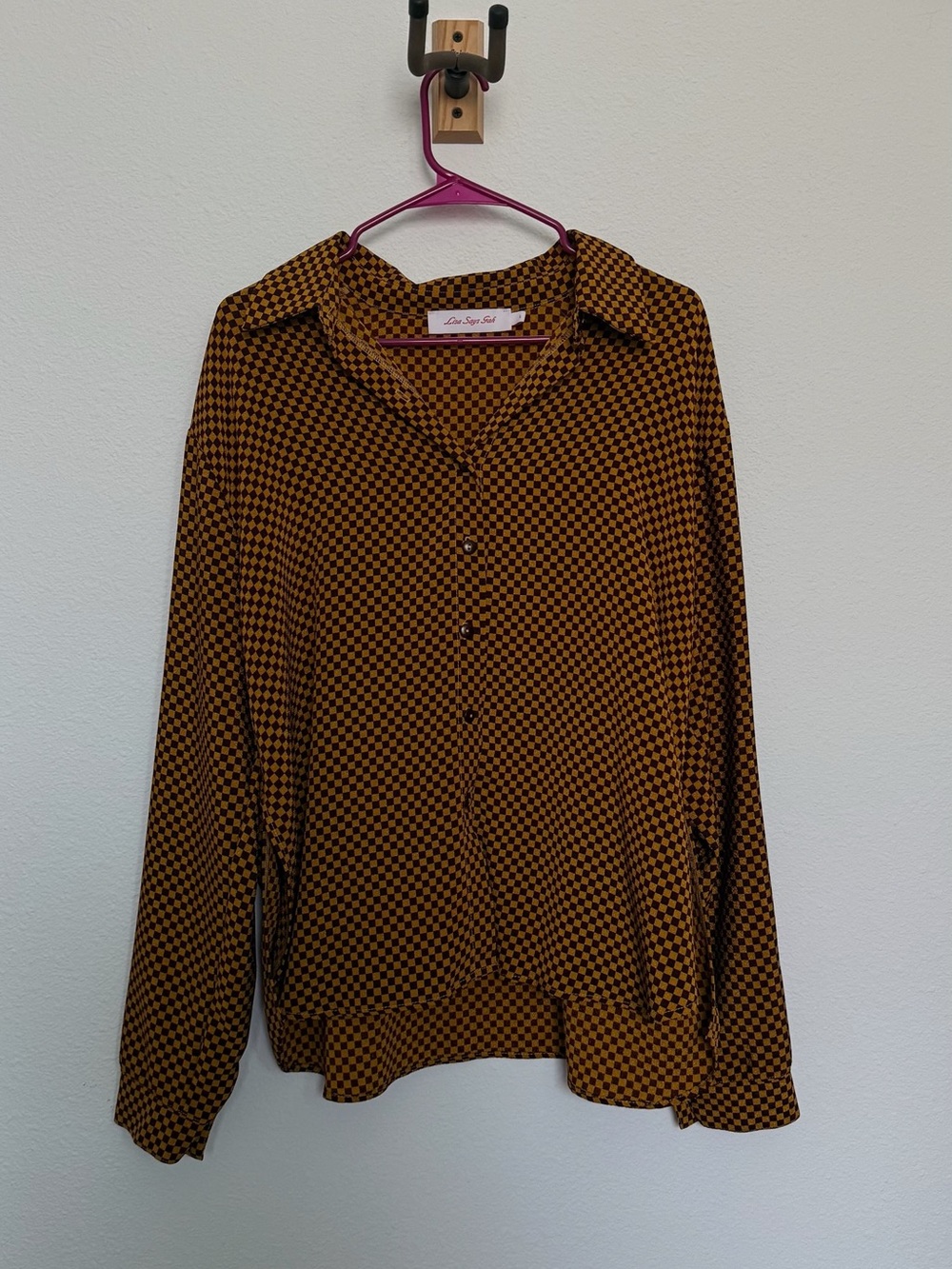 Lisa Says Gah Checker Button-Front Women's Shirt